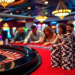 88AA poker chips stacked in a casino, representing exciting gaming moments.