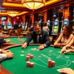 Experience the excitement of 32WIN at the poker table, where players engage in thrilling Texas Hold'em action amidst a lively casino atmosphere.
