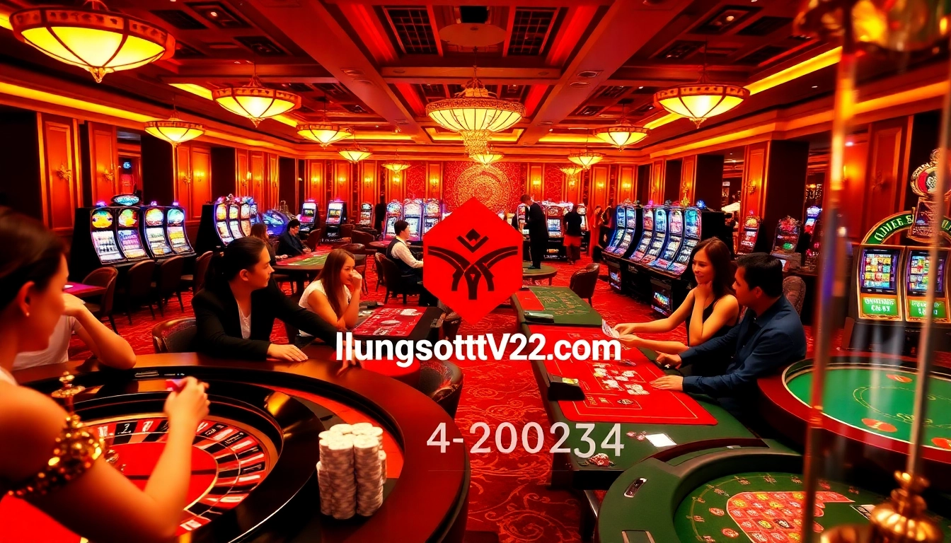Experience high-stakes gaming at luongsontv42.com with vibrant casino action, featuring roulette and blackjack tables.